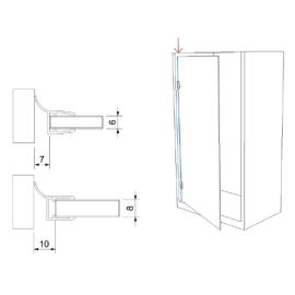 Side sealing profile for shower unit with drip rail 135°