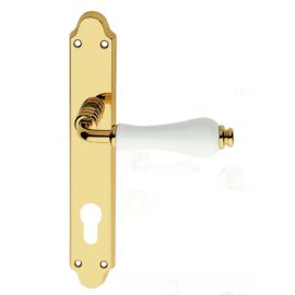 Door handle with porcelain and floral ornaments DALIA 600 PL