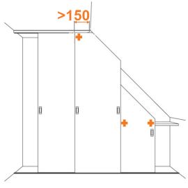 HAWA DIVIDO 80 H DS3/DS4 Mehānismu sistēma bīdāmajām koka durvīm un starpsienām ar slīpajiem griestiem un 1-punktu augšējo un 2-punktu sānu stiprinājumu