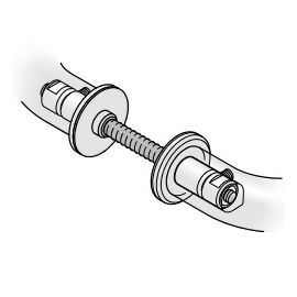 Back-to-back fixing FSB 05 0580 for double-sided pull handles