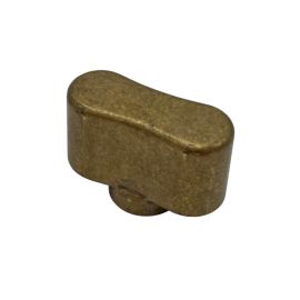 Cylinder knob flat elliptical shape, brass