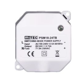 MiTEC PSM18 Impulsu barošanas bloks 100-240V / 12V DC, 1.5A, ievietojams nozarkārbā | RANKENOSPLIUS.lt
