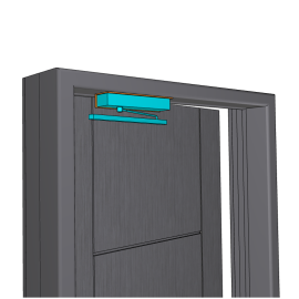 Door closer GEZE TS 5000 with standard guide rail TS 5000/3000 and lintel casing bracket - ARRANGEMENT KL