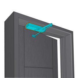 Durų pritraukiklis GEZE TS 4000 S su standartine alkūnė ir sijos laikikliu – SCHEMA KL