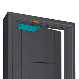 Durų pritraukiklis GEZE TS 4000 S su standartine alkūnė ir montavimo laikikliu – SCHEMA RL