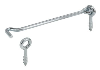 Hook and eye latch, 400mm, galvanised
