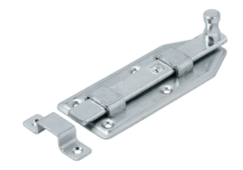 Barrel bolt with knob, 120x56x2, galvanised