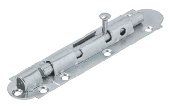 Barrel bolt with keeper, 80x30x1,2, galvanised
