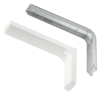 Design bracket with flat plastic cover, 190x118x35, white