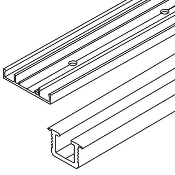 042.3039.990 dual mounting profile with track 042.3037, aluminium anodized, cut to size (price per 1 m)