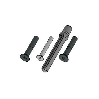 Fastener set 05 0520 for FSB security backplates with fixed knob, door thickness 67-69mm