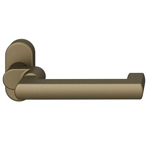 FSB 06 1031 lenkta rankena įrėmintoms priešgaisrinėms avarinėms durims ant ovalios rozetės, vidutinio tamsumo bronzos S5