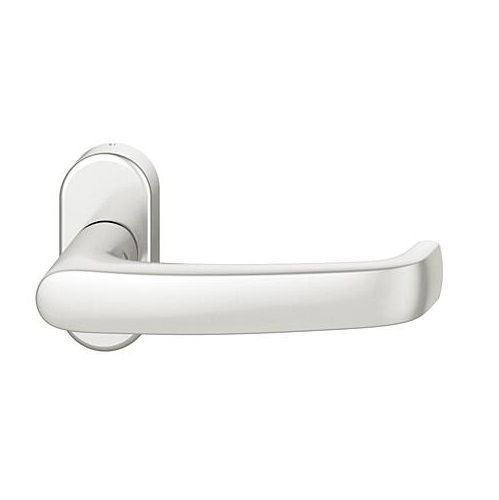 FSB 09 1045 handle for framed fireproof emergency door on oval rose, natural aluminium F1