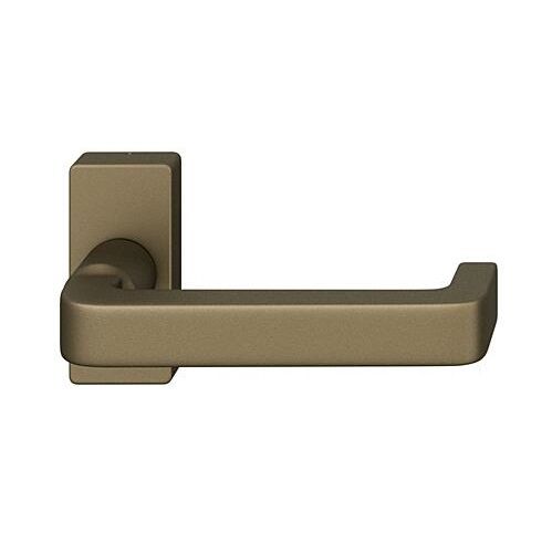 FSB 09 1134 handle for framed fireproof emergency door on square rose, medium dark bronze S5