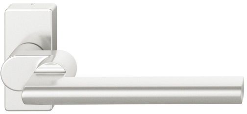 Handle for framed doors 06 1035, without spindle, on square rose, 8 mm, aluminium F1