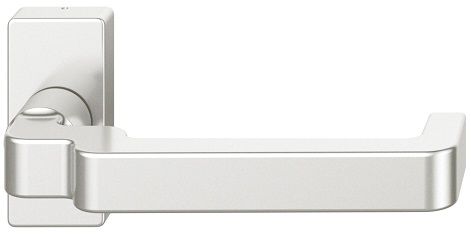 Framed door handle 06 1134, without spindle, on square rose, □ 8 mm, aluminium F1
