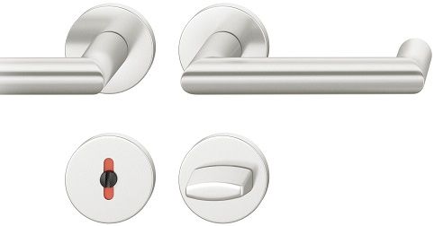 Rankenos rinkinys ant apvalių rozečių WC, durų storis 39-58 mm, aliuminis F1