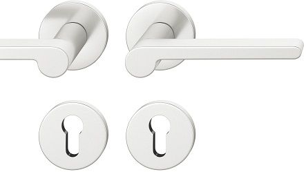 Rankenos rinkinys ant apvalių rozečių PZ, durų storis 39-58 mm, aliuminis F1