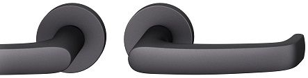 Handle set on round roses BAC, door thickness 39-58 mm, aluminium black 0810
