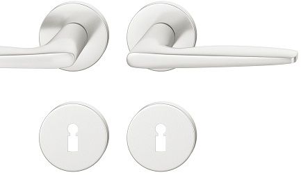 Handle set on round roses BB, door thickness 39-58 mm, aluminium F1