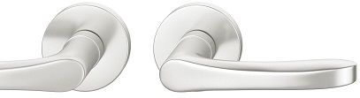 Handle set on round roses BAC, door thickness 39-58 mm, aluminium F1