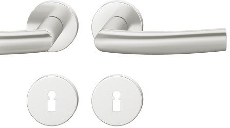 Handle set on round roses BB, door thickness 39-58 mm, aluminium F1