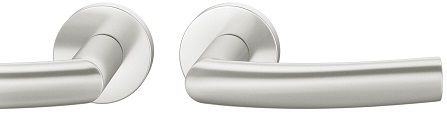 Handle set on round roses BAC, door thickness 39-58 mm, aluminium F1