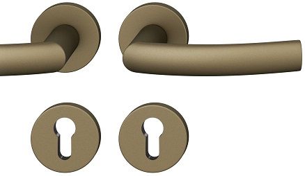 Handle set on round roses PZ, door thickness 39-58 mm, aluminium D5
