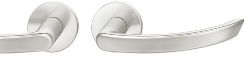 Handle set on round roses BAC, door thickness 39-58 mm, aluminium F1