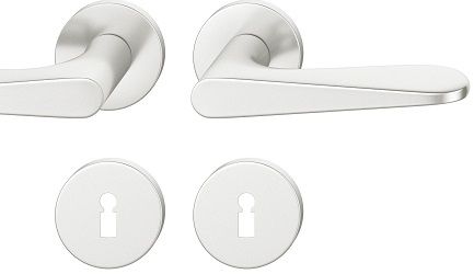 Handle set on round roses BB, door thickness 39-58 mm, aluminium F1
