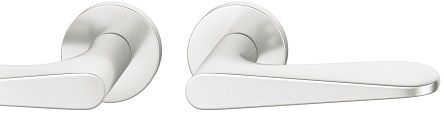 Handle set on round roses BAC, door thickness 39-58 mm, aluminium F1