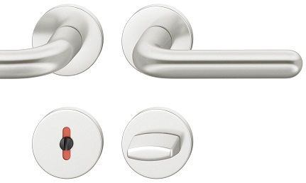 RaRankenos rinkinys ant apvalių rozečių WC, durų storis 39-58 mm, aliuminis F1