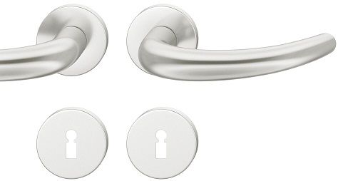 Handle set on round roses BB, door thickness 39-58 mm, aluminium F1
