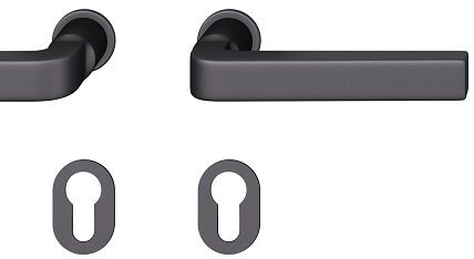 Plug-in handle set PZ, alu S8 black