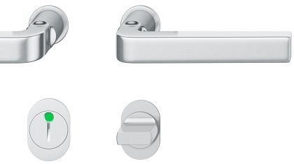 Plug-in handle set WC, stainless steel