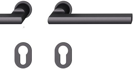 Plug-in handle set PZ, alu S8 black