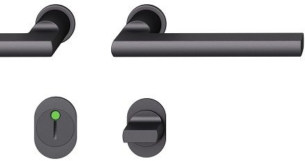 Plug-in handle set WC, alu S8 black