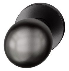 Handle knob 0802 05, single-sided fastening, black RAL 9005