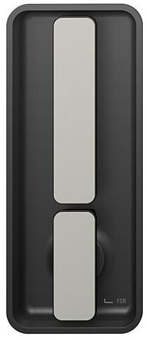 Sliding door handle WC with knob, rectangular, aluminium S8/F1