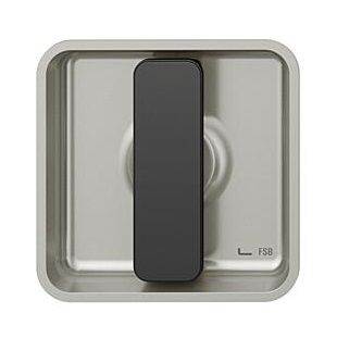 Sliding door handle with WC knob, square, aluminium F1/S8