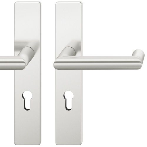 FSB 79 1016 handle set with backplates PZ 92mm for fireproof emergency doors, aluminium anodized natural F1