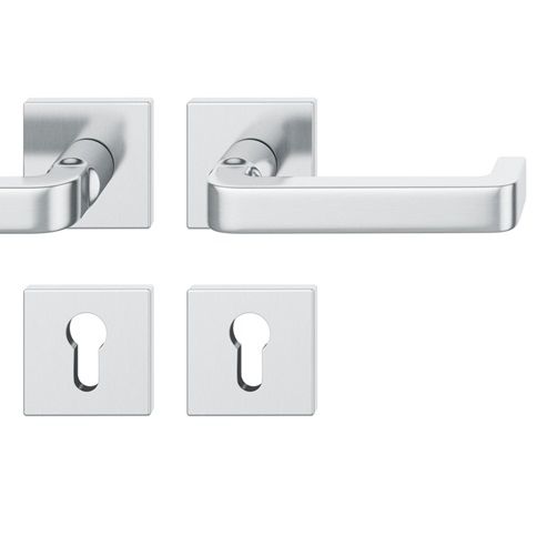 FSB 79 1134 handle set with PZ square roses for fireproof emergency doors, stainless steel