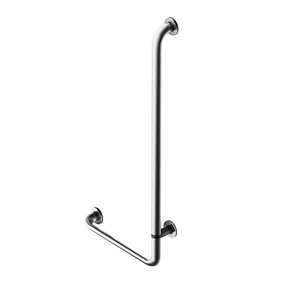 Angled support rail 90° for WC and bathrooms, 1048x450x36/22mm, matt stainless steel, right