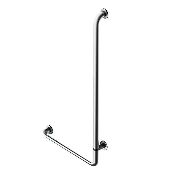 Angled support rail 90° for WC and bathrooms, 1198x600x36/22mm, matt stainless steel, right