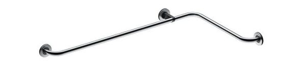 Corner support rail for bathrooms, 528x975mm, matt stainless steel, right