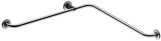 Corner support rail for bathrooms, 750x750mm, matt stainless steel, right