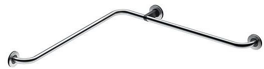 Corner support rail for bathrooms, 750x750mm, matt stainless steel, left