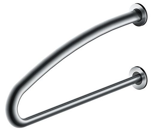 Support rail for basin area 600mm, matt stainless steel, left