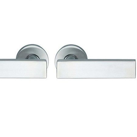 Handle set on round roses BAC, door thickness 39-58 mm, stainless steel matt