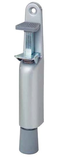 Doorstop, steel varnished in silver tone